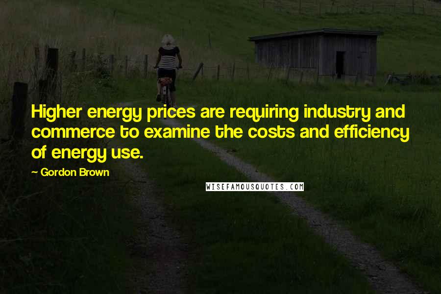 Gordon Brown Quotes: Higher energy prices are requiring industry and commerce to examine the costs and efficiency of energy use.