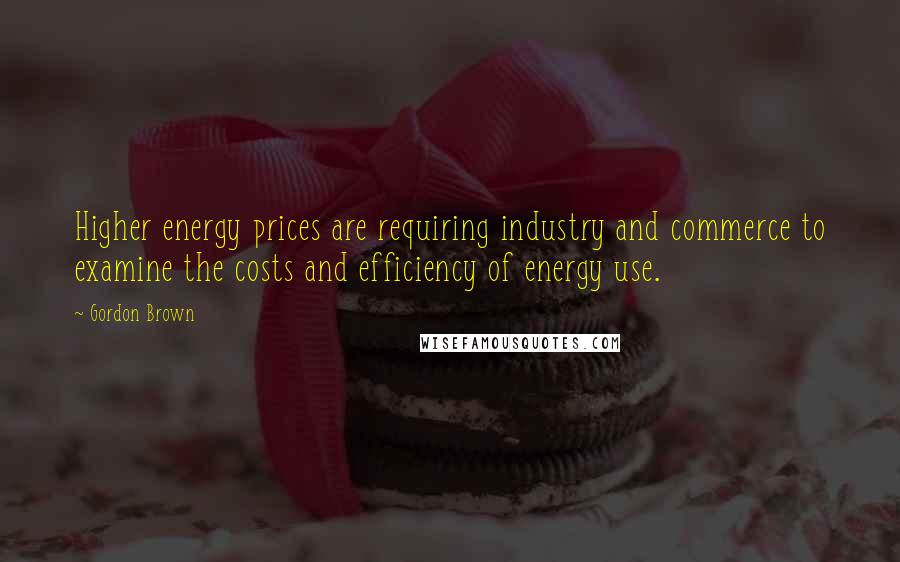 Gordon Brown Quotes: Higher energy prices are requiring industry and commerce to examine the costs and efficiency of energy use.
