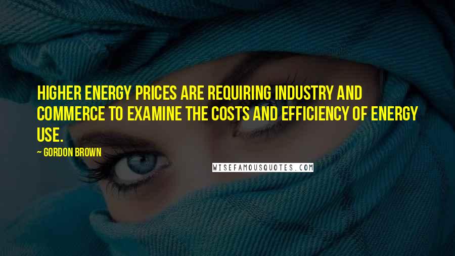 Gordon Brown Quotes: Higher energy prices are requiring industry and commerce to examine the costs and efficiency of energy use.