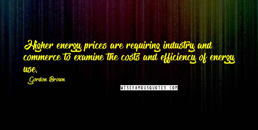Gordon Brown Quotes: Higher energy prices are requiring industry and commerce to examine the costs and efficiency of energy use.