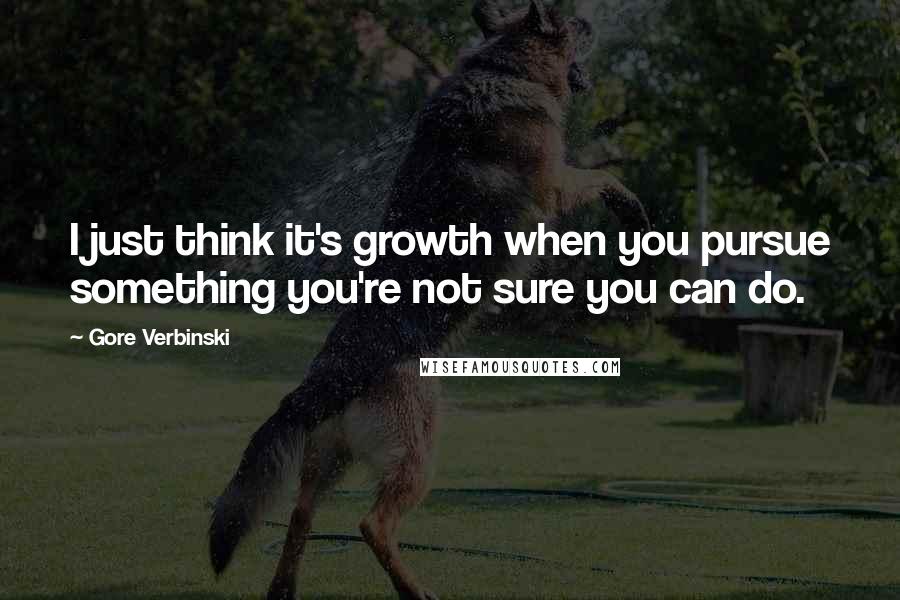 Gore Verbinski Quotes: I just think it's growth when you pursue something you're not sure you can do.