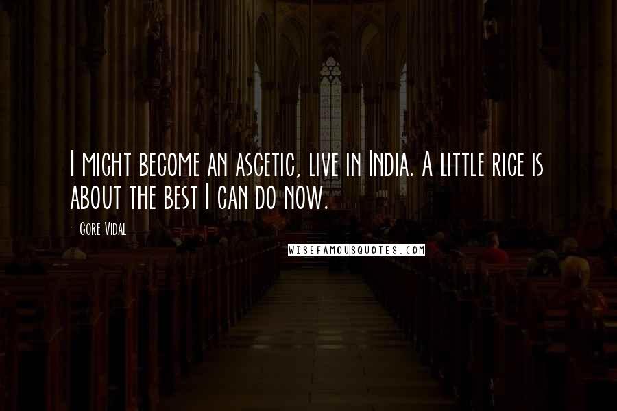 Gore Vidal Quotes: I might become an ascetic, live in India. A little rice is about the best I can do now.