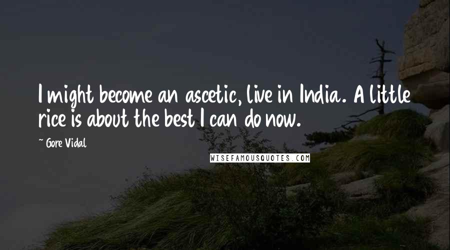 Gore Vidal Quotes: I might become an ascetic, live in India. A little rice is about the best I can do now.