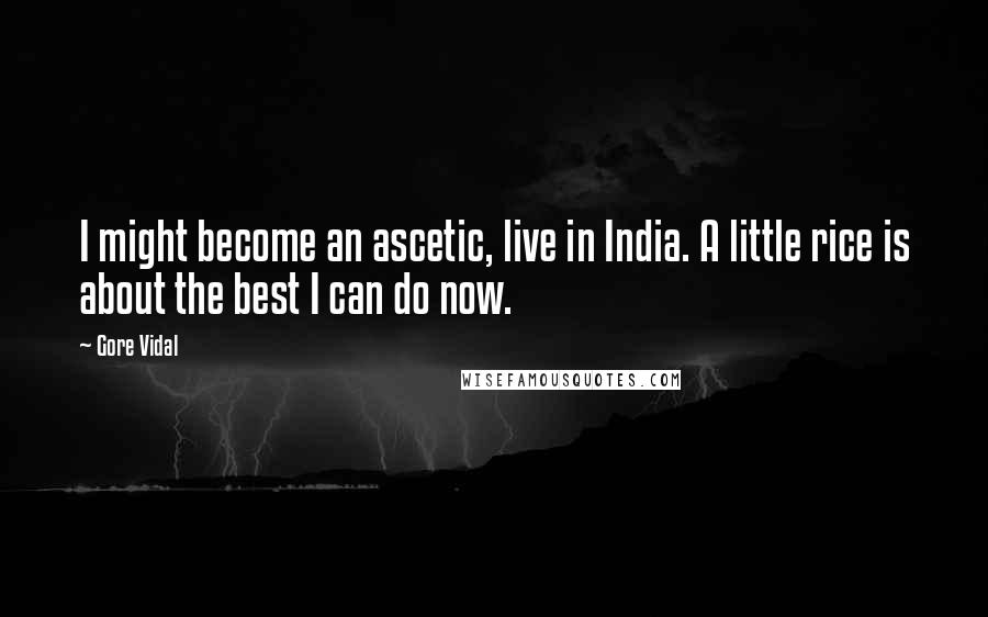 Gore Vidal Quotes: I might become an ascetic, live in India. A little rice is about the best I can do now.