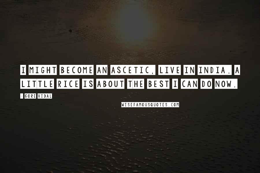 Gore Vidal Quotes: I might become an ascetic, live in India. A little rice is about the best I can do now.