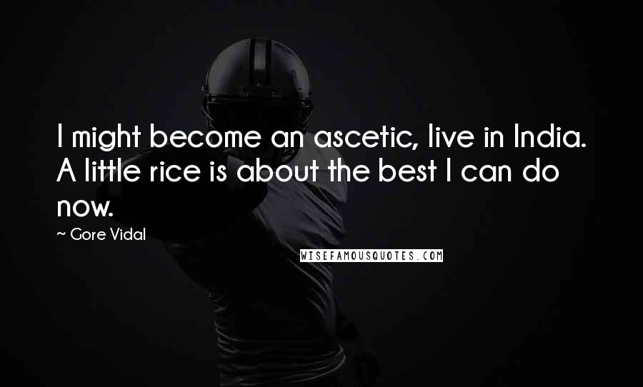 Gore Vidal Quotes: I might become an ascetic, live in India. A little rice is about the best I can do now.