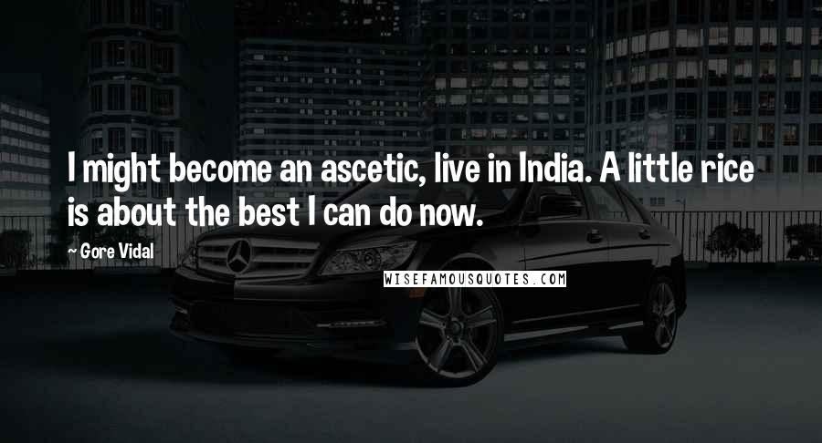 Gore Vidal Quotes: I might become an ascetic, live in India. A little rice is about the best I can do now.