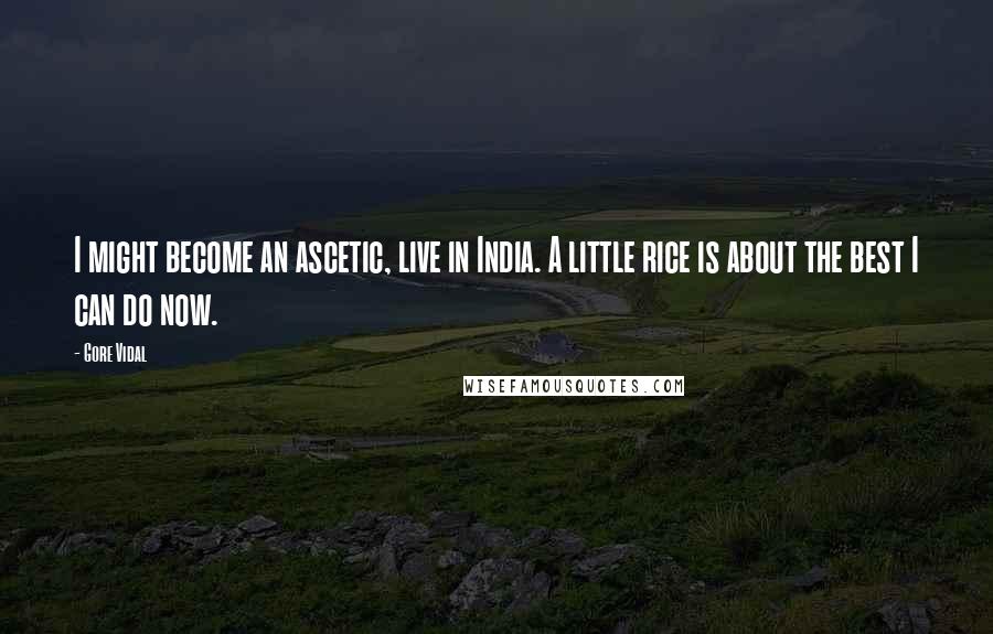 Gore Vidal Quotes: I might become an ascetic, live in India. A little rice is about the best I can do now.