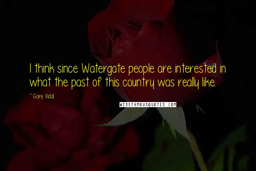 Gore Vidal Quotes: I think since Watergate people are interested in what the past of this country was really like.