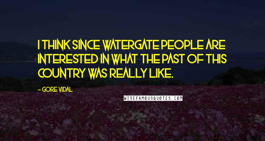 Gore Vidal Quotes: I think since Watergate people are interested in what the past of this country was really like.