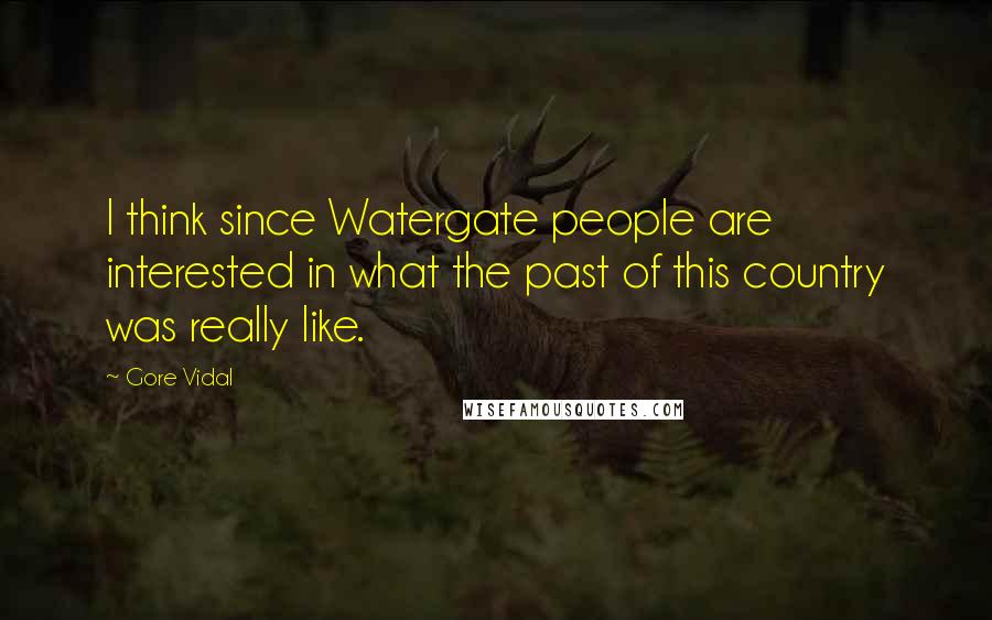 Gore Vidal Quotes: I think since Watergate people are interested in what the past of this country was really like.