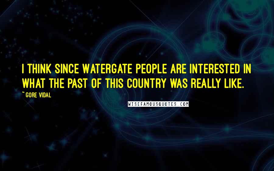 Gore Vidal Quotes: I think since Watergate people are interested in what the past of this country was really like.