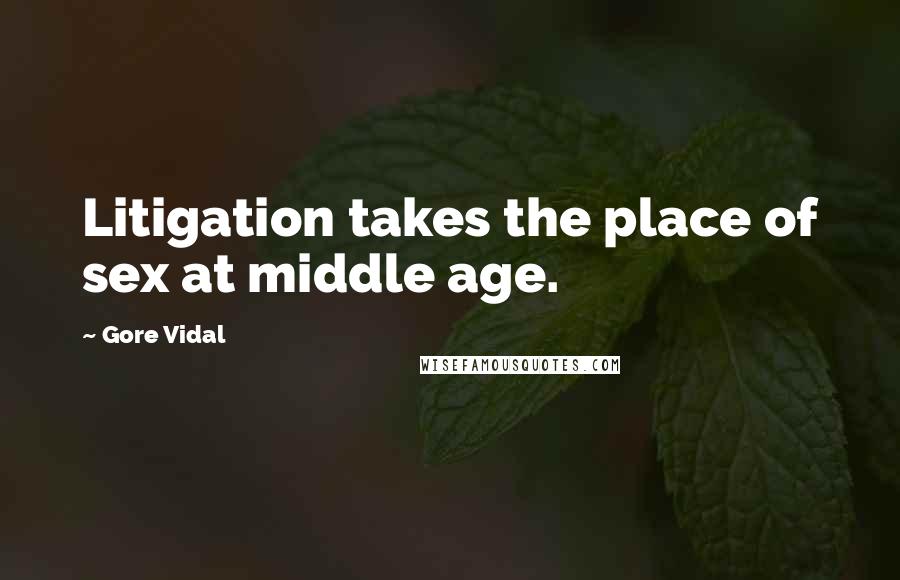 Gore Vidal Quotes: Litigation takes the place of sex at middle age.