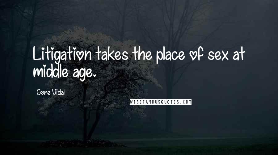 Gore Vidal Quotes: Litigation takes the place of sex at middle age.