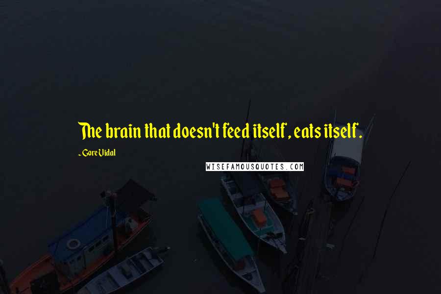 Gore Vidal Quotes: The brain that doesn't feed itself, eats itself.