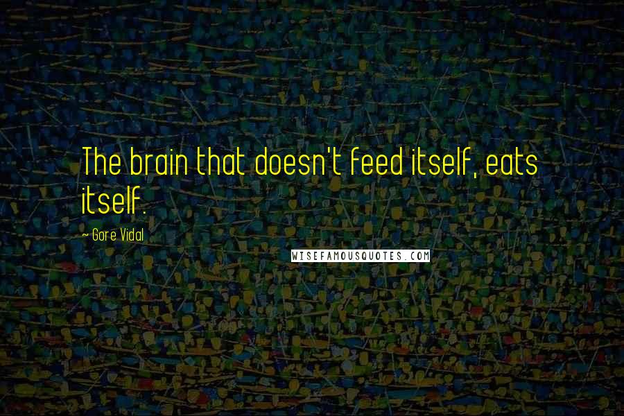 Gore Vidal Quotes: The brain that doesn't feed itself, eats itself.