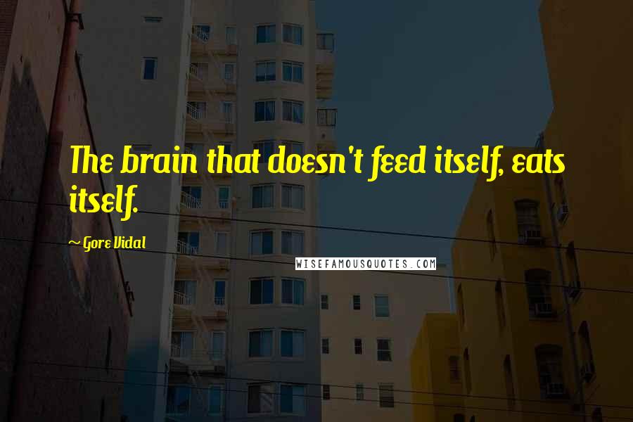 Gore Vidal Quotes: The brain that doesn't feed itself, eats itself.