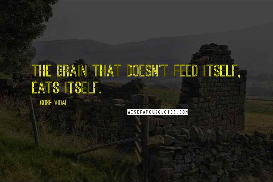 Gore Vidal Quotes: The brain that doesn't feed itself, eats itself.