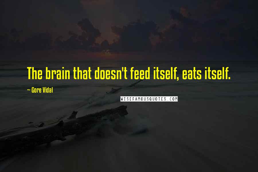 Gore Vidal Quotes: The brain that doesn't feed itself, eats itself.