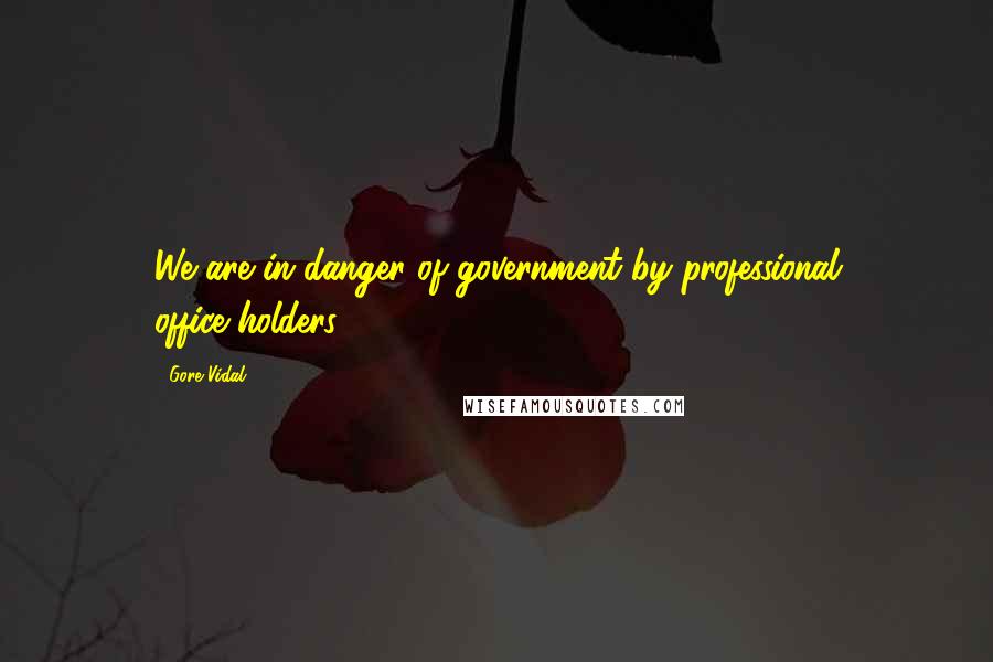 Gore Vidal Quotes: We are in danger of government by professional office-holders ...