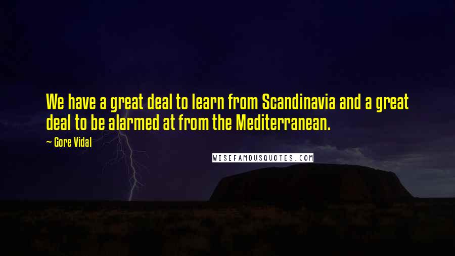 Gore Vidal Quotes: We have a great deal to learn from Scandinavia and a great deal to be alarmed at from the Mediterranean.