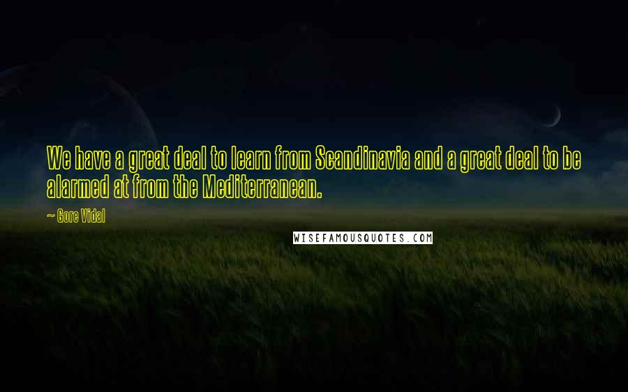 Gore Vidal Quotes: We have a great deal to learn from Scandinavia and a great deal to be alarmed at from the Mediterranean.