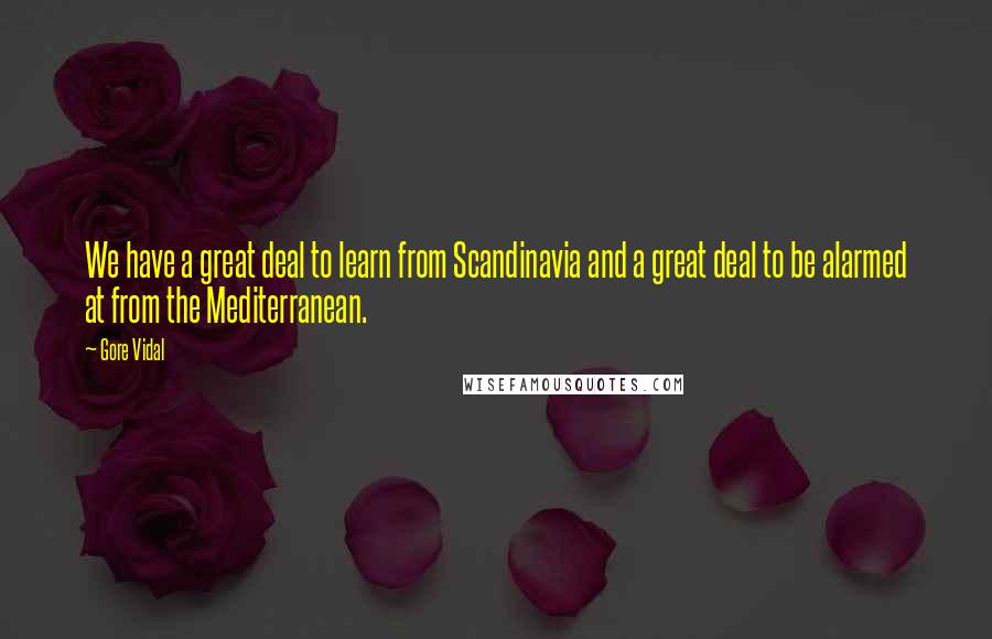 Gore Vidal Quotes: We have a great deal to learn from Scandinavia and a great deal to be alarmed at from the Mediterranean.