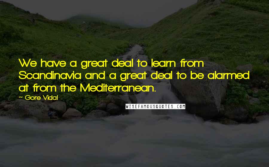 Gore Vidal Quotes: We have a great deal to learn from Scandinavia and a great deal to be alarmed at from the Mediterranean.