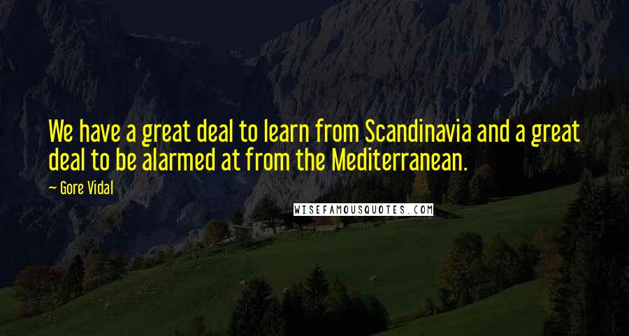 Gore Vidal Quotes: We have a great deal to learn from Scandinavia and a great deal to be alarmed at from the Mediterranean.