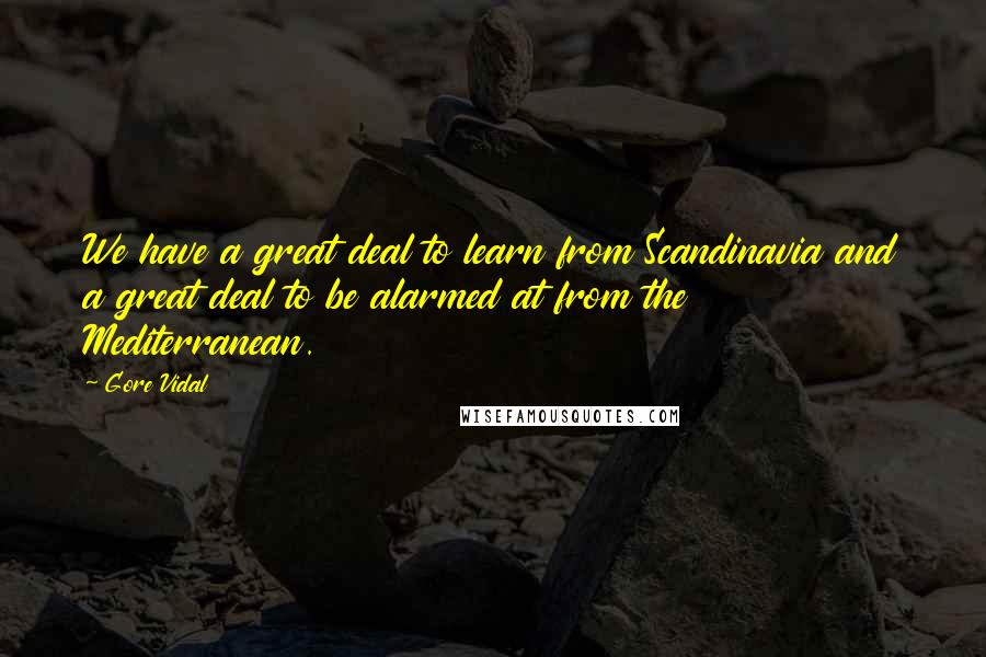 Gore Vidal Quotes: We have a great deal to learn from Scandinavia and a great deal to be alarmed at from the Mediterranean.