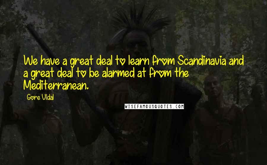 Gore Vidal Quotes: We have a great deal to learn from Scandinavia and a great deal to be alarmed at from the Mediterranean.