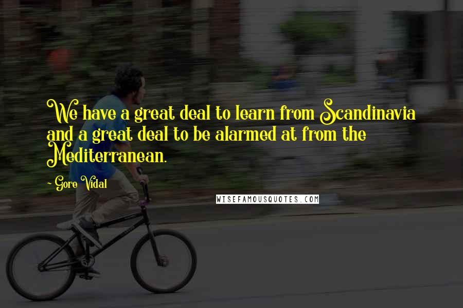 Gore Vidal Quotes: We have a great deal to learn from Scandinavia and a great deal to be alarmed at from the Mediterranean.