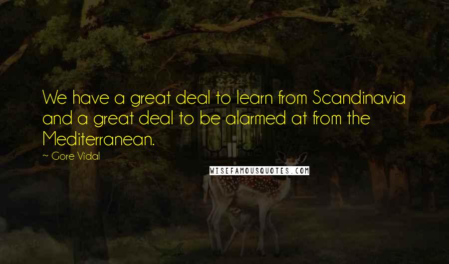 Gore Vidal Quotes: We have a great deal to learn from Scandinavia and a great deal to be alarmed at from the Mediterranean.