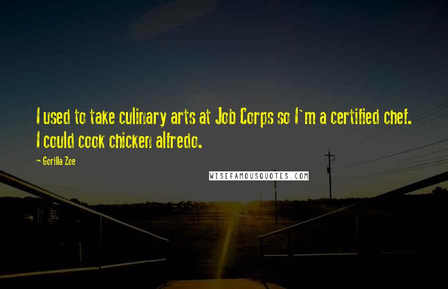 Gorilla Zoe Quotes: I used to take culinary arts at Job Corps so I'm a certified chef. I could cook chicken alfredo.