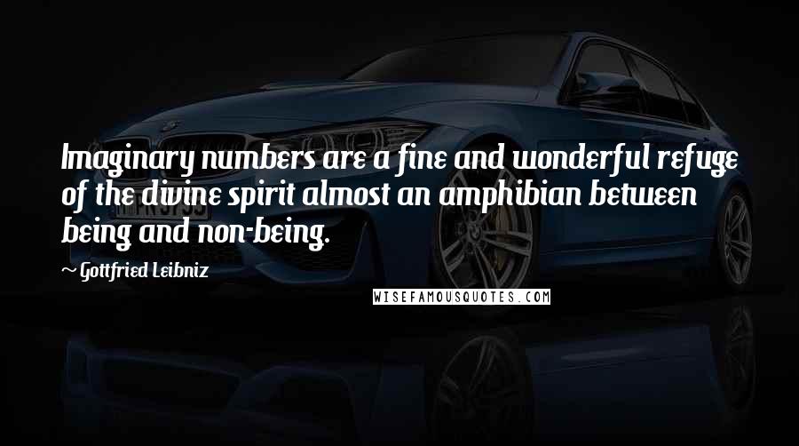 Gottfried Leibniz Quotes: Imaginary numbers are a fine and wonderful refuge of the divine spirit almost an amphibian between being and non-being.