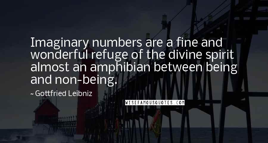 Gottfried Leibniz Quotes: Imaginary numbers are a fine and wonderful refuge of the divine spirit almost an amphibian between being and non-being.