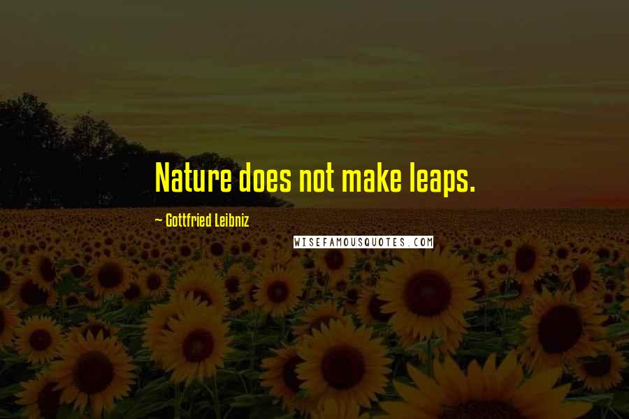 Gottfried Leibniz Quotes: Nature does not make leaps.