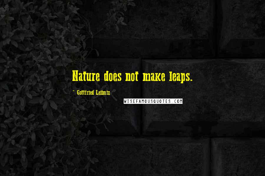 Gottfried Leibniz Quotes: Nature does not make leaps.