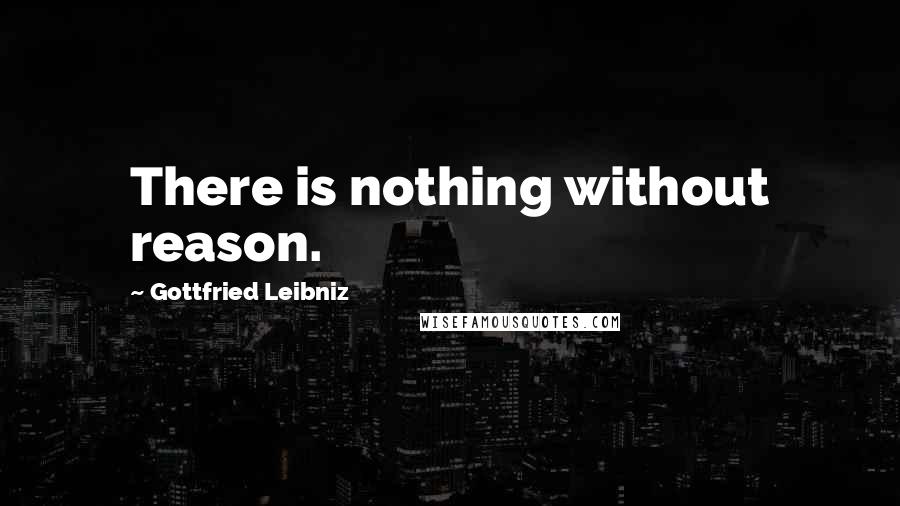 Gottfried Leibniz Quotes: There is nothing without reason.