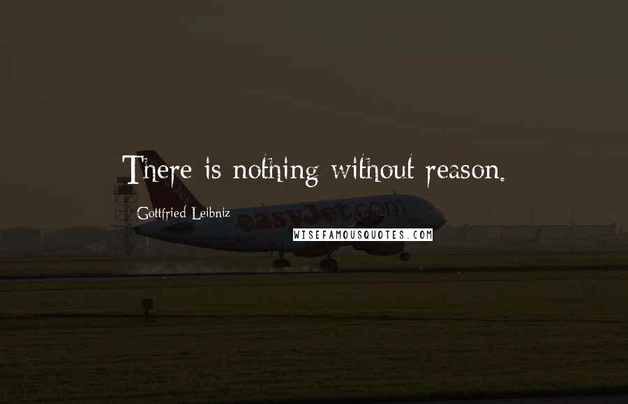 Gottfried Leibniz Quotes: There is nothing without reason.