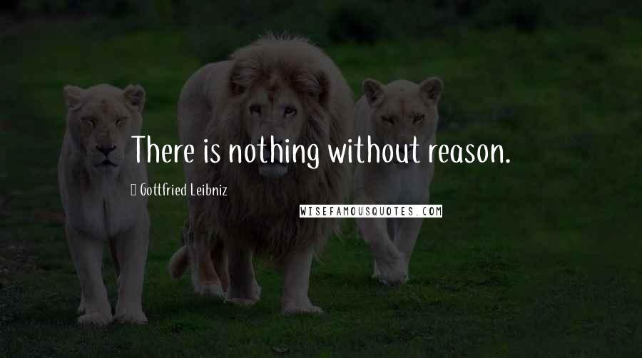 Gottfried Leibniz Quotes: There is nothing without reason.