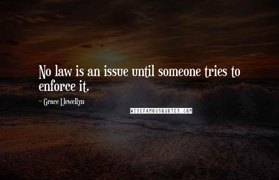 Grace Llewellyn Quotes: No law is an issue until someone tries to enforce it.