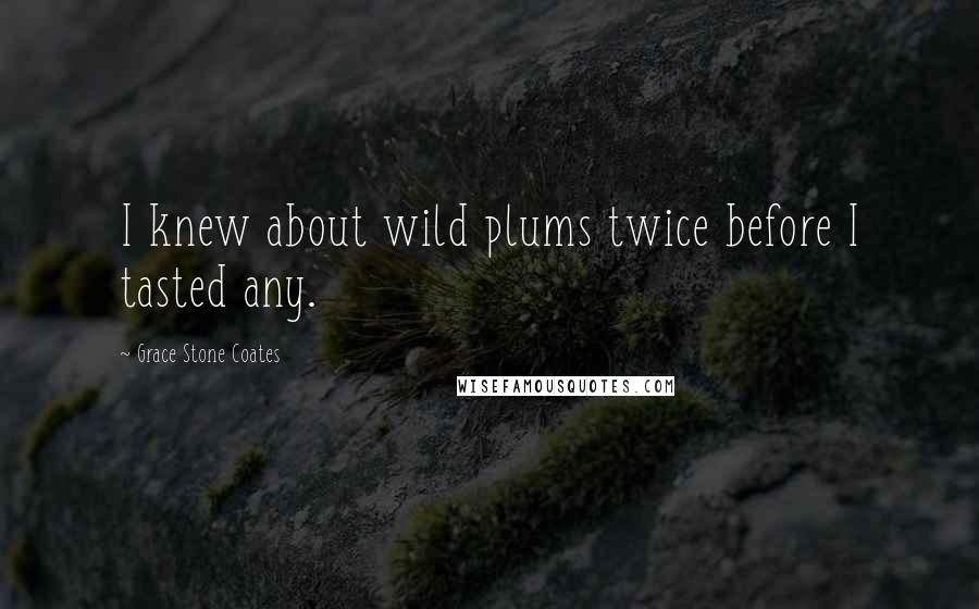 Grace Stone Coates Quotes: I knew about wild plums twice before I tasted any.