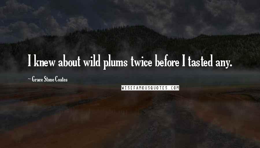 Grace Stone Coates Quotes: I knew about wild plums twice before I tasted any.