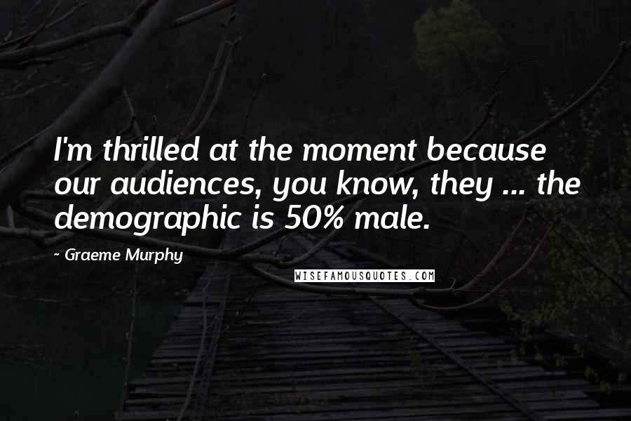 Graeme Murphy Quotes: I'm thrilled at the moment because our audiences, you know, they ... the demographic is 50% male.