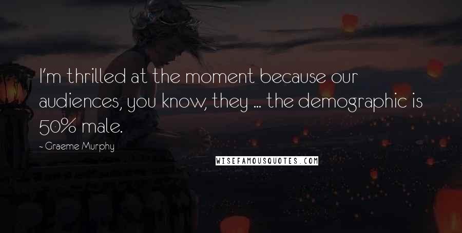 Graeme Murphy Quotes: I'm thrilled at the moment because our audiences, you know, they ... the demographic is 50% male.