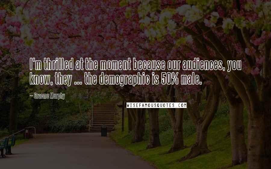 Graeme Murphy Quotes: I'm thrilled at the moment because our audiences, you know, they ... the demographic is 50% male.