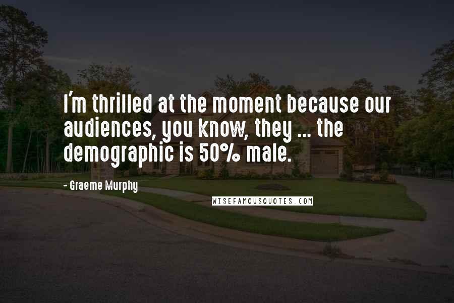 Graeme Murphy Quotes: I'm thrilled at the moment because our audiences, you know, they ... the demographic is 50% male.