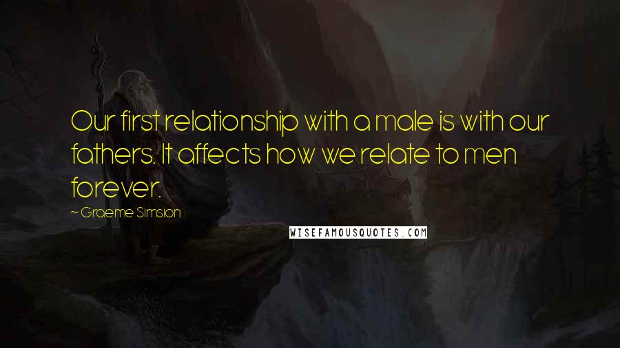 Graeme Simsion Quotes: Our first relationship with a male is with our fathers. It affects how we relate to men forever.