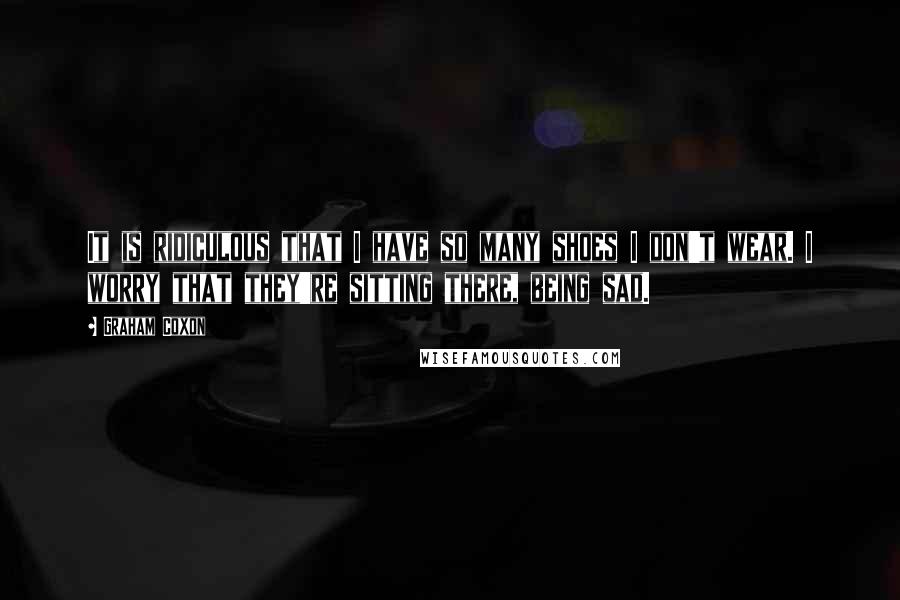 Graham Coxon Quotes: It is ridiculous that I have so many shoes I don't wear. I worry that they're sitting there, being sad.